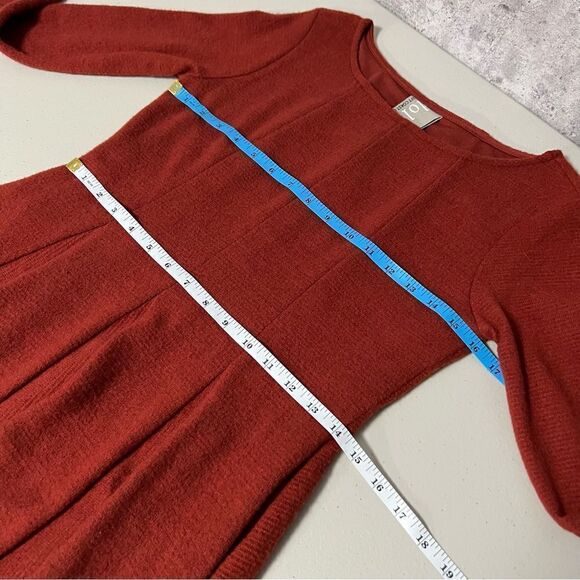 🆕 Dolan Left Coast Anthropologie Piper Pleated Fit & Flare Dress Sweater - Picture 10 of 12